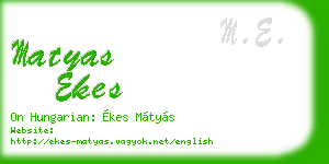 matyas ekes business card